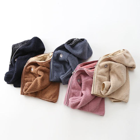 Flannel Hooded Cardigan Coat